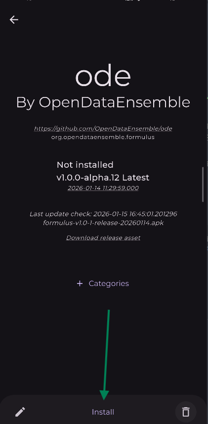Formulus Installation Dialog