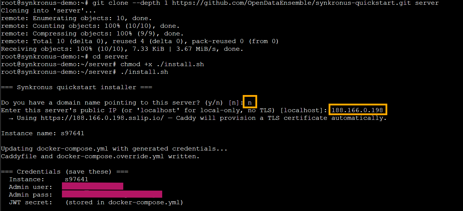 Install script running in shell