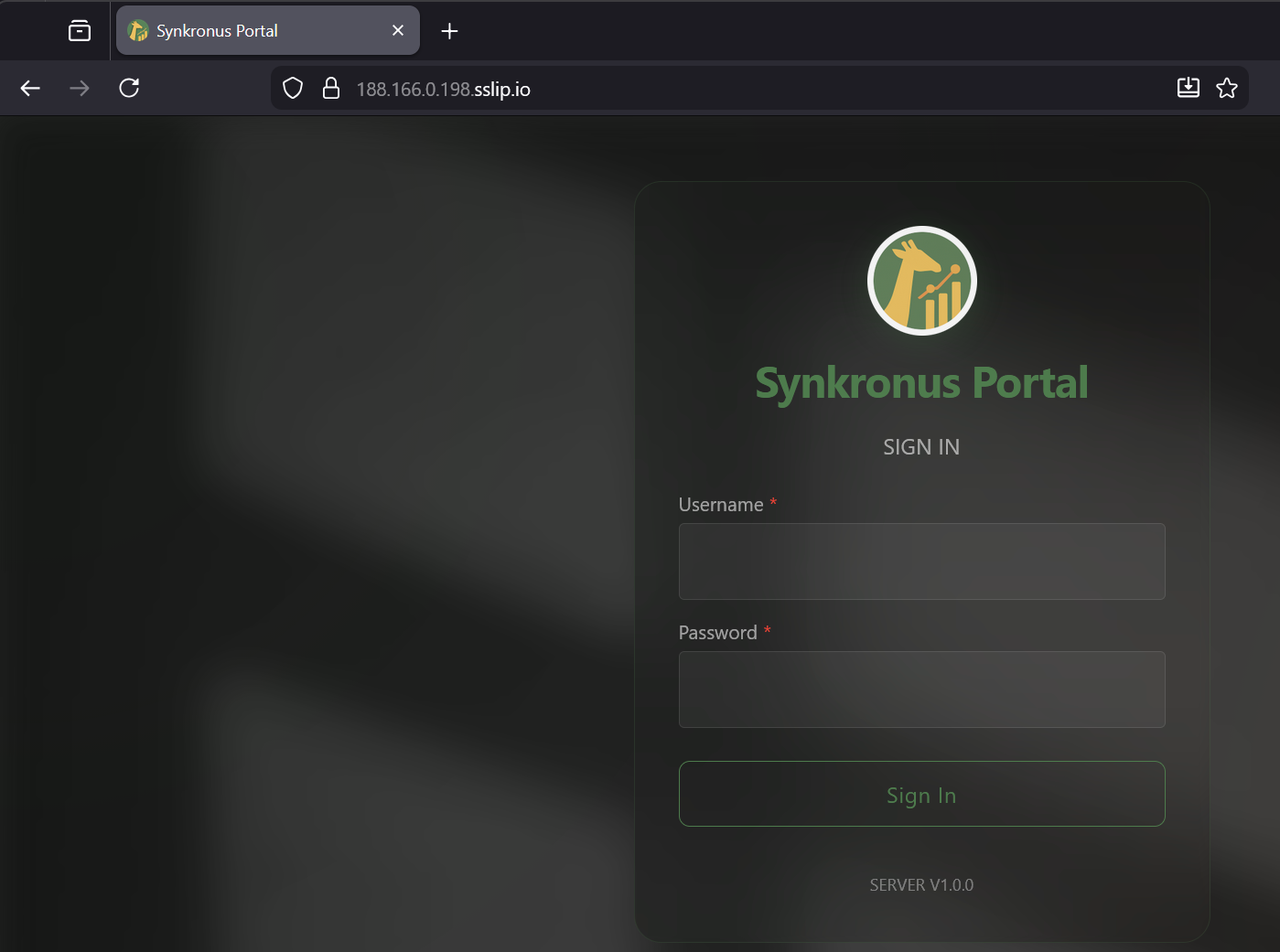 Synkronus Portal login
